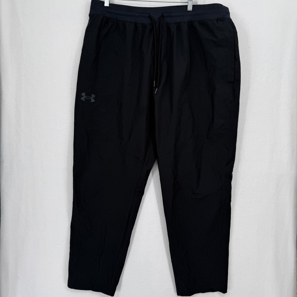 Under Armour Elite Straight Pants Men 2XL Black Athletic Loose Fit 1372614